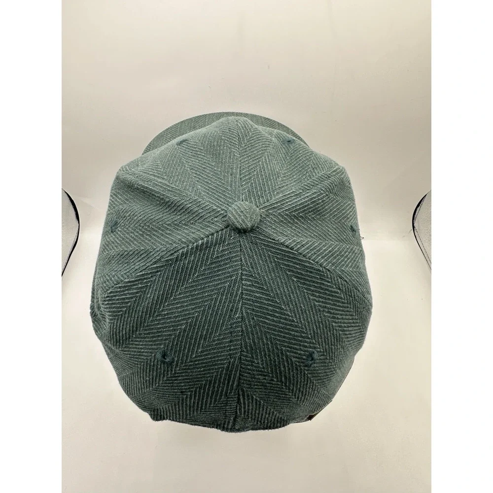 Vintage HeadShot KC Caps Green Herringbone Strapback Hat Blank NOS Cap
